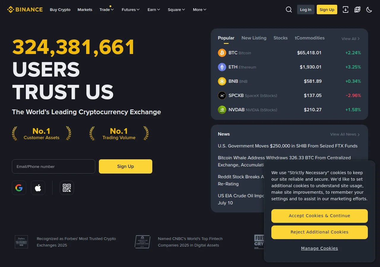 Page Binance