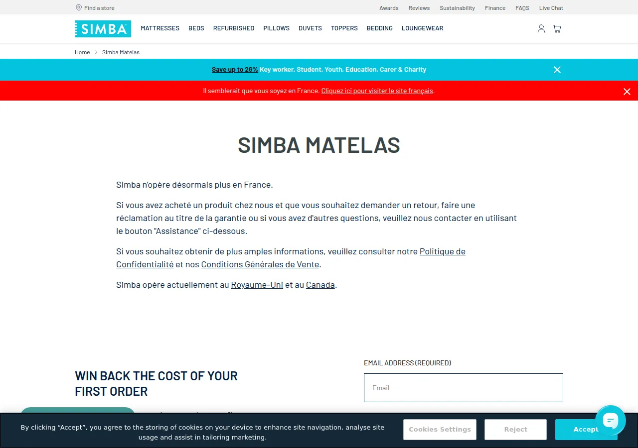 Page parrainage Simba Matelas