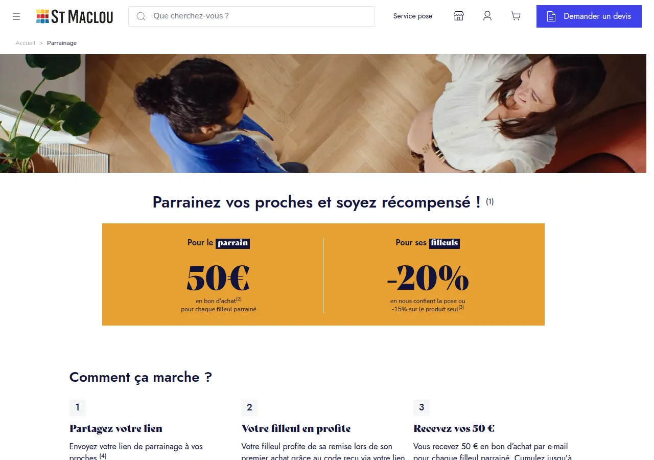 Page parrainage Saint Maclou