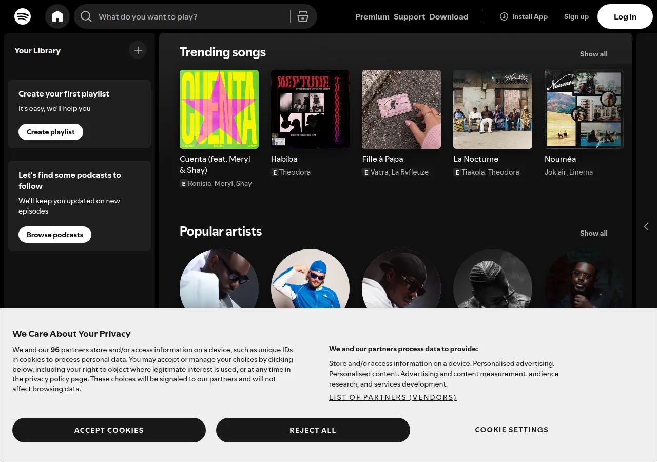 Page parrainage Spotify